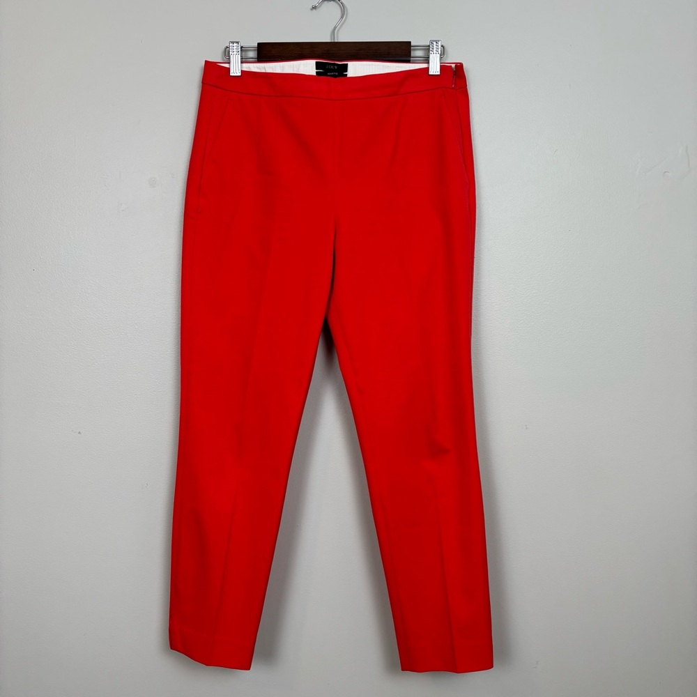 J. Crew Pants Womens 6 Martie Red Slim Fit Side Zip Business Casual Dress Pants